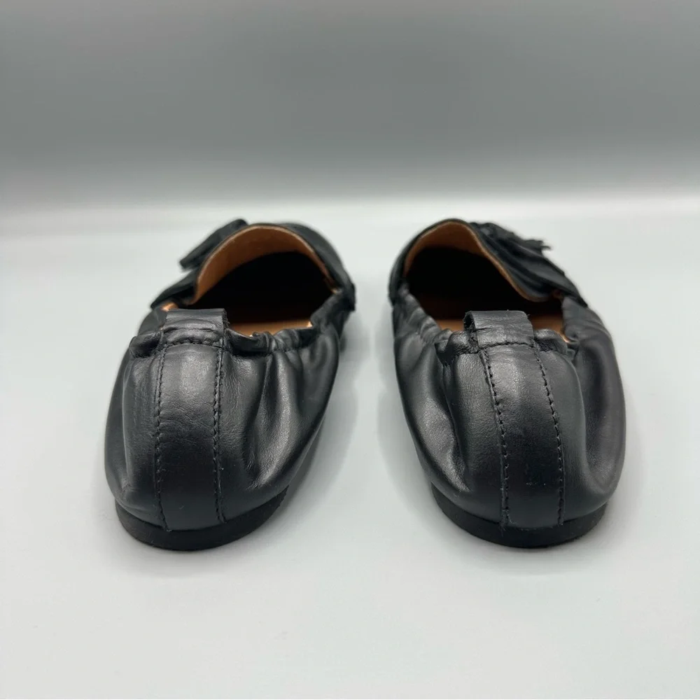 AQUATALIA Journee Tassel Loafer Flats Black Leather Womens Size 8